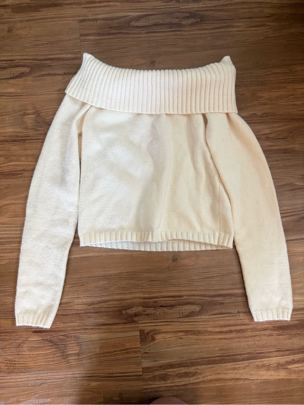 Edikted Off-the-Shoulder Cream Sweater